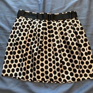 Black and cream polka dot skirt